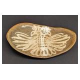 Stoneware Dish - Signed Vintage - Hand-Signed Ceramic Plate