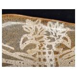 Stoneware Dish - Signed Vintage - Hand-Signed Ceramic Plate