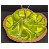 Vintage Mid Century Sequoia Ware Green Leaf Serving Dishes, Pair