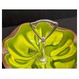 Vintage Mid Century Sequoia Ware Green Leaf Serving Dishes, Pair