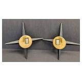 Pair of Vintage Metal Wall Candle Holders