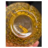 Vintage Amber Glass Owl Vase