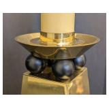 Chapman Portable Brass Lamp, Black Sphere Accents
