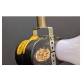 Chapman Portable Brass Lamp, Black Sphere Accents