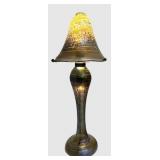 Joseph Clearman Vintage Art Glass Lamp - Iridescent Gold over Amethyst