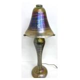 Joseph Clearman Vintage Art Glass Lamp - Iridescent Gold over Amethyst