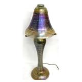 Joseph Clearman Vintage Art Glass Lamp - Iridescent Gold over Amethyst