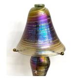 Joseph Clearman Vintage Art Glass Lamp - Iridescent Gold over Amethyst