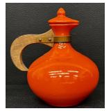 Vintage Orange Ceramic Water Carafe, RumRill #565