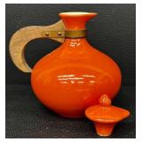 Vintage Orange Ceramic Water Carafe, RumRill #565