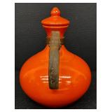 Vintage Orange Ceramic Water Carafe, RumRill #565