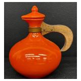 Vintage Orange Ceramic Water Carafe, RumRill #565