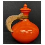 Vintage Orange Ceramic Water Carafe, RumRill #565