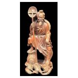 Jiang Ziya Statue - Hand-Carved Boxwood Chinese Wood