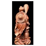Jiang Ziya Statue - Hand-Carved Boxwood Chinese Wood