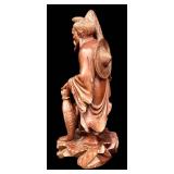 Jiang Ziya Statue - Hand-Carved Boxwood Chinese Wood