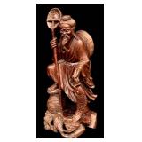 Jiang Ziya Statue - Hand-Carved Boxwood Chinese Wood