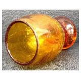 Blenko Amber Crackle Glass Goblets - 4-Pack, Vintage 1950s-1980s