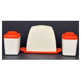 Vintage Sterilite Table Mates Butterfly Condiment Set with Salt & Pepper Shakers, Sugar & Creamer, Butter Dish