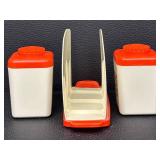 Vintage Sterilite Table Mates Butterfly Condiment Set with Salt & Pepper Shakers, Sugar & Creamer, Butter Dish