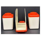 Vintage Sterilite Table Mates Butterfly Condiment Set with Salt & Pepper Shakers, Sugar & Creamer, Butter Dish