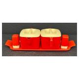Vintage Sterilite Table Mates Butterfly Condiment Set with Salt & Pepper Shakers, Sugar & Creamer, Butter Dish