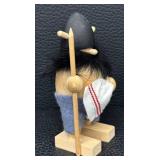 Gonk Viking Wooden Figurine - Vintage Scandinavian Folk Art