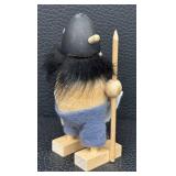 Gonk Viking Wooden Figurine - Vintage Scandinavian Folk Art