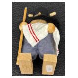 Gonk Viking Wooden Figurine - Vintage Scandinavian Folk Art