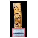 Tim Quinn Graphics - 2 Hand-Carved Wood Faces on Logs