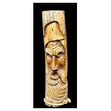 Tim Quinn Graphics - 2 Hand-Carved Wood Faces on Logs