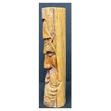 Tim Quinn Graphics - 2 Hand-Carved Wood Faces on Logs