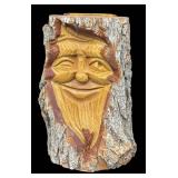 Tim Quinn Graphics - 2 Hand-Carved Wood Faces on Logs