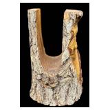 Tim Quinn Graphics - 2 Hand-Carved Wood Faces on Logs
