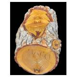 Tim Quinn Graphics - 2 Hand-Carved Wood Faces on Logs