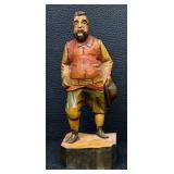 Sancho Panza Vintage Hand-Carved Wooden Figurine