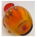 Vintage Blenko Amberina Glass Pitcher Tangerine Gradient