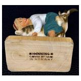 Henning Hand-Carved Figurine - Man with Goat, Norway