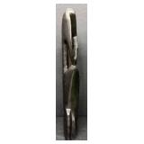 Abstract  21' Wooden Couple Sculpture -Two-Tone Black & Speckled Tan