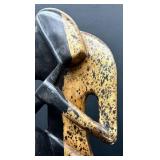 Abstract  21' Wooden Couple Sculpture -Two-Tone Black & Speckled Tan