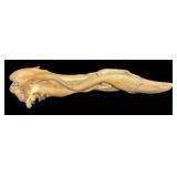 Hand-Carved Burl Wood Lizard Sculpture - 15 Inches Long