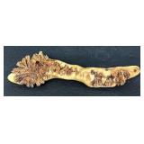 Hand-Carved Burl Wood Lizard Sculpture - 15 Inches Long