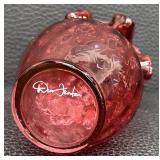 Fenton Cranberry Glass Vase - Hand-Blown, Ruffled Rim, Dan Fenton Signature, 1930s
