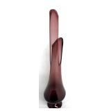 Mid Century Modern Amethyst Purple Art Glass Swung Vase
