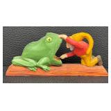 PC - Frog & Man Wood Carving