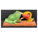 PC - Frog & Man Wood Carving
