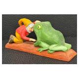 PC - Frog & Man Wood Carving