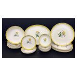 Lincoln China Co. Hand-Painted Under-Glaze Dinnerware Set - Vintage 23-Piece