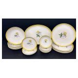 Lincoln China Co. Hand-Painted Under-Glaze Dinnerware Set - Vintage 23-Piece