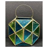Vintage Geometric Glass Candle Holder